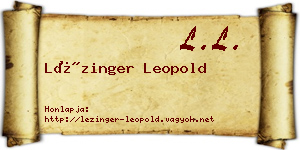 Lézinger Leopold névjegykártya